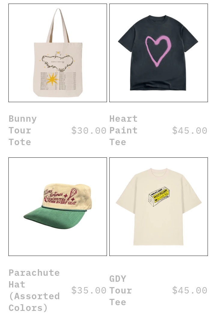 ParamoreMX's tweet photo. Nueva merch de la gira de Ego Death At A Bachelorette Party han sido añadidas a la tienda oficial de Hayley.

Las ganancias de las ventas serán destinadas a la Coalition for Humane Immigrant Rights (CHIRLA), dedicada a la defensa de los derechos de inmigrantes y refugiados. https://t.co/Ug8Dcxfn88