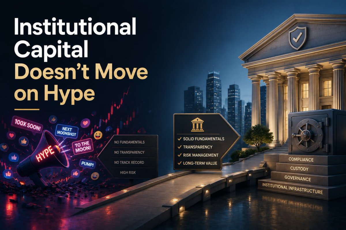 ONDWfinance's tweet photo. Institutional Capital Doesn't Move on Hype

Markets often move on headlines. Institutional capital doesn't.

Professional investors don't allocate billions based on trends or social media narratives. They rely on research, governance, risk management, and long-term conviction before committing capital.

The same applies to digital assets and RWAs. Sustainable adoption isn't driven by hype cycles—it's built on transparent infrastructure, reliable data, and operational discipline.

As the market matures, institutions are looking beyond short-term excitement. They want systems that can support reporting, compliance, custody, and portfolio management at scale.

That's where platforms like #ONDWallet fit in—providing the infrastructure institutions need to manage digital assets with confidence, not speculation.
Narratives create attention.
Infrastructure creates adoption.

Follow us on:
Website: https://t.co/lA2xnkanBA
X: https://t.co/4k5DH1loBh
TG: https://t.co/fh7naMkxXu