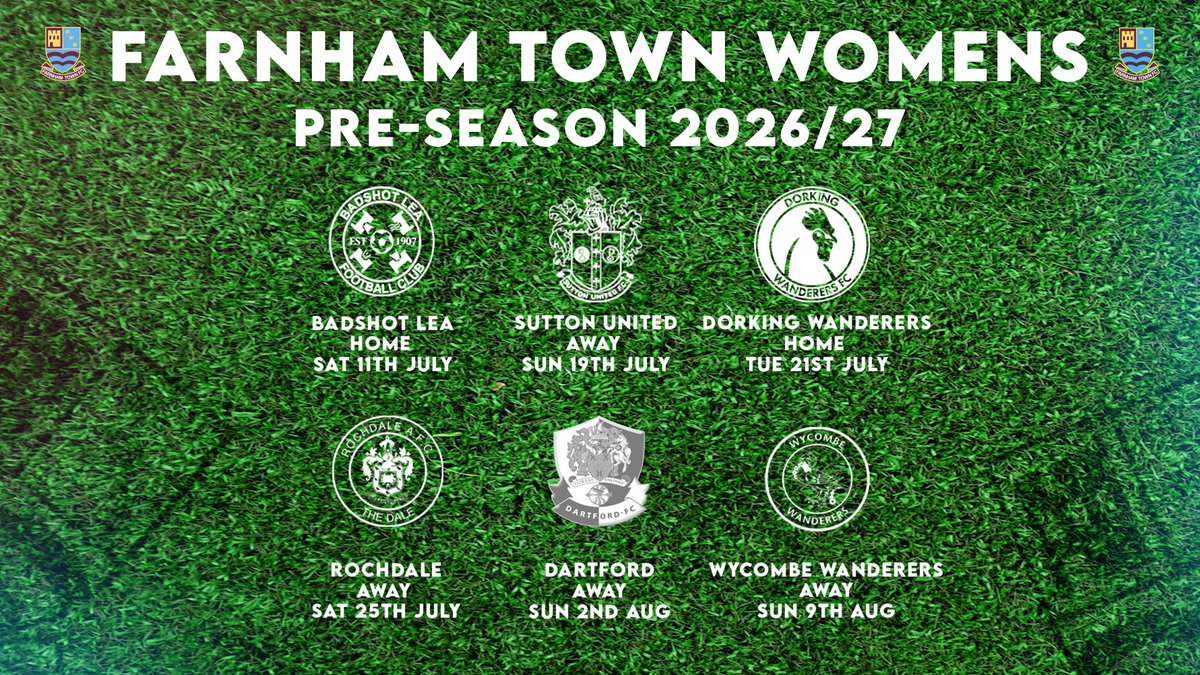 FarnhamTownWFC's tweet photo. It all starts tomorrow! ⚽️

A look at our pre-season fixtures below ⬇️ https://t.co/fDAmndoO9D
