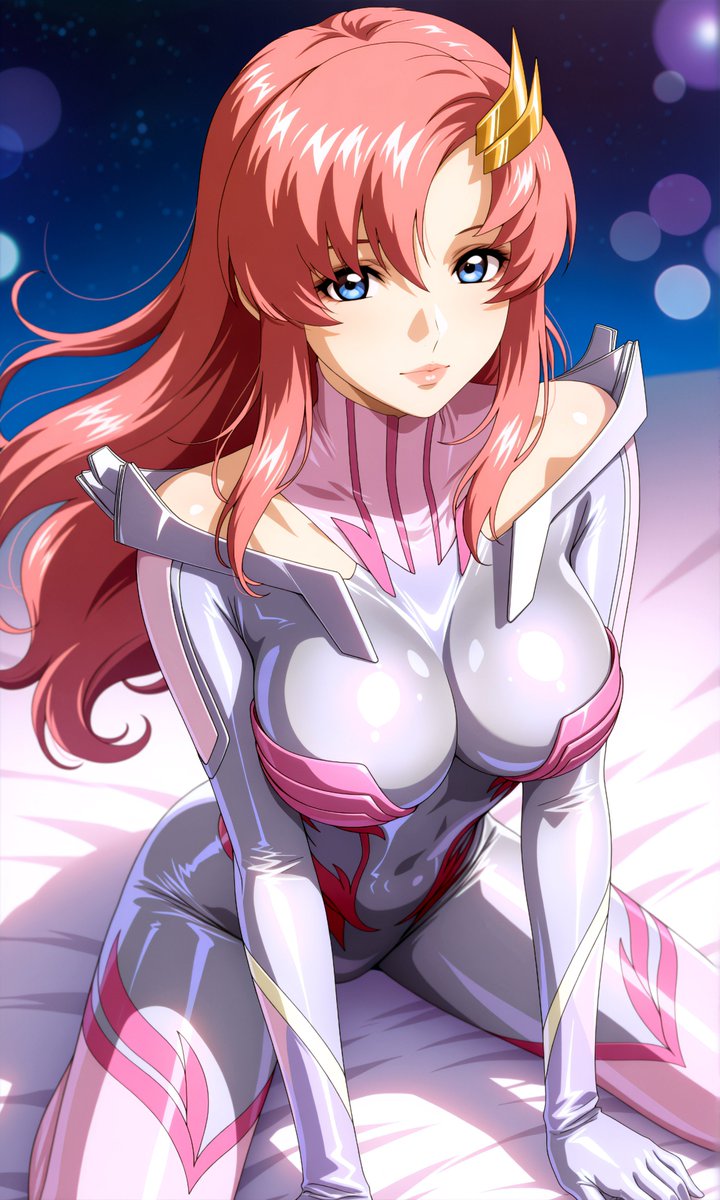 Girin_AI_illust's tweet photo. ラクスのパイスーを着たラクス様
1枚目と3枚目はノーマルで、2枚目はやや光沢をつけたイラストになります
使用したモデルはAnima
先日からプロンプトを微調整して、よりアニメ塗りのイラストになるようにしました
お気に召していただけますでしょうか、どうでしょうか？ https://t.co/AMoKW6JhsJ
