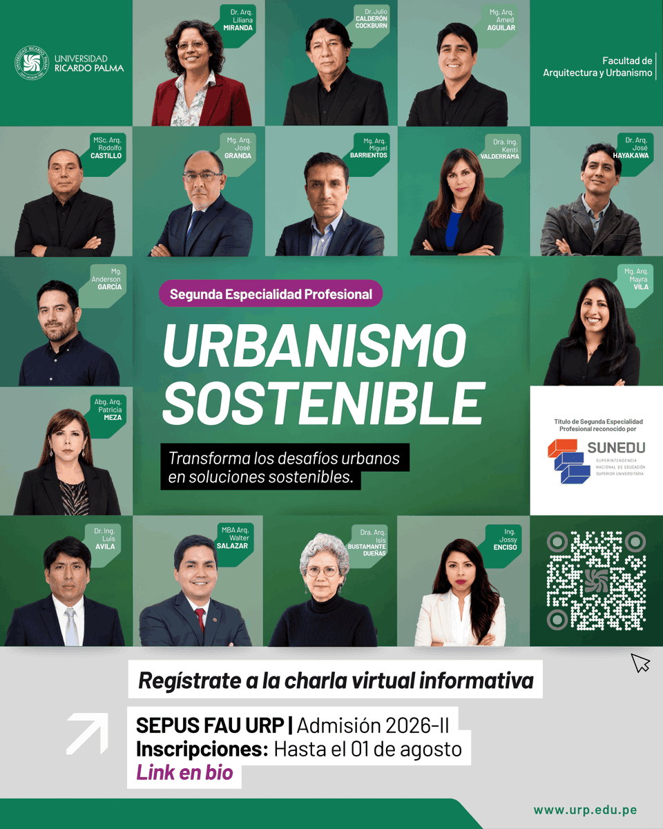 cipcdcallao's tweet photo. 𝗖𝗼𝗻𝘃𝗼𝗰𝗮𝘁𝗼𝗿𝗶𝗮 𝗱𝗲 𝗹𝗮 𝗦𝗲𝗴𝘂𝗻𝗱𝗮 𝗘𝘀𝗽𝗲𝗰𝗶𝗮𝗹𝗶𝗱𝗮𝗱 𝗣𝗿𝗼𝗳𝗲𝘀𝗶𝗼𝗻𝗮𝗹 𝗲𝗻 𝗨𝗿𝗯𝗮𝗻𝗶𝘀𝗺𝗼 𝗦𝗼𝘀𝘁𝗲𝗻𝗶𝗯𝗹𝗲 (𝗦𝗘𝗣𝗨𝗦) https://t.co/jgsZFrzi8u