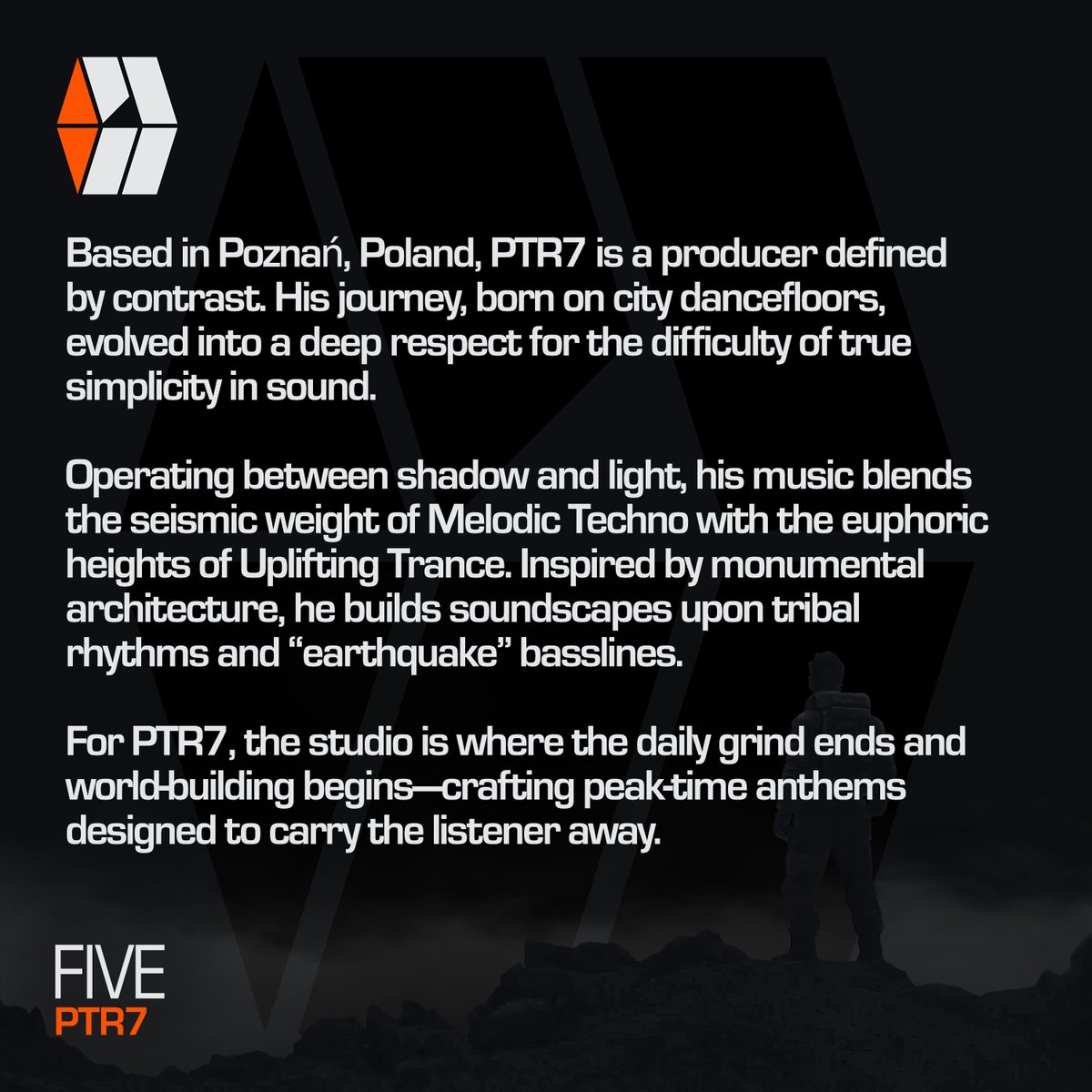 Melodic__World's tweet photo. 🟧 PTR7— Five 🟧
A new pulse in the machine. PTR7 explores the space between sound and consciousness.

The sequence is fully active. Out now on all platforms.

Connect your ghost. Support the sound.

#MelodicWorld #MelodicTechno #Beatport #NewRelease #MusicDiscovery #OutNow https://t.co/2ykT4J8QP4
