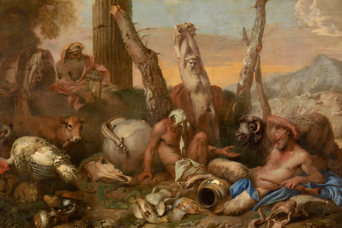 XPspatharivs's tweet photo. Diógenes buscando a un hombre. Grechetto. 1645-55. Museo del prado https://t.co/BxPSFo919C