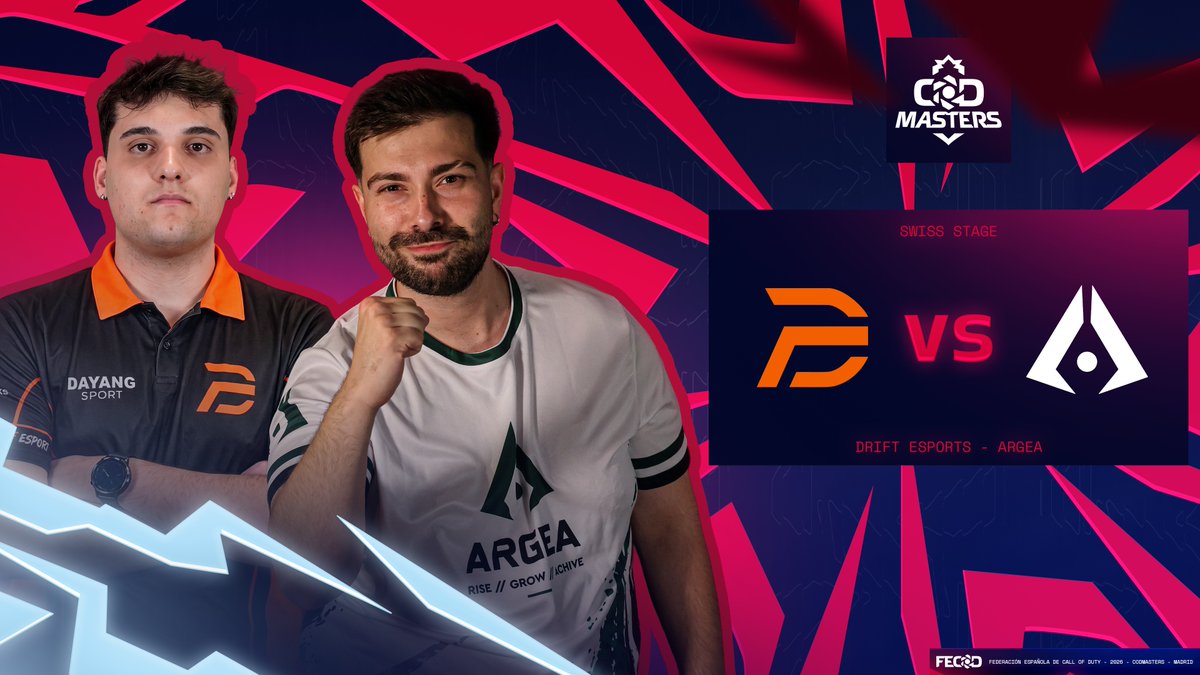 FECOD_es's tweet photo. El primer equipo del Play-In de @CompeticionesES que subió al Main Stage.
Disfruta en nuestro canal de YouTube el partido del Grupo A del #CODMasters entre @Argea_ y @DriFtEsports_ ⬇️
#CircuitoFECOD2026