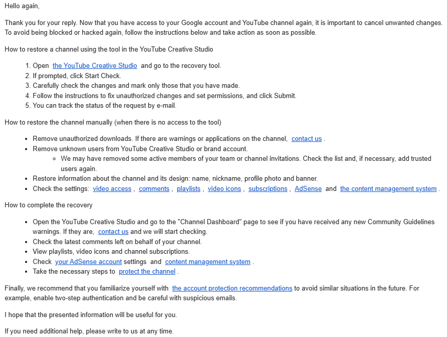 RealICraftPe's tweet photo. After an appeal was sent, I got the email below. I filled it, but as I understand, it had no sense, because it's not related to the appelation in any way. I just want to get my channel back because the only thing I was uploading was my own Roblox scripts. https://t.co/AY1INFi8DC