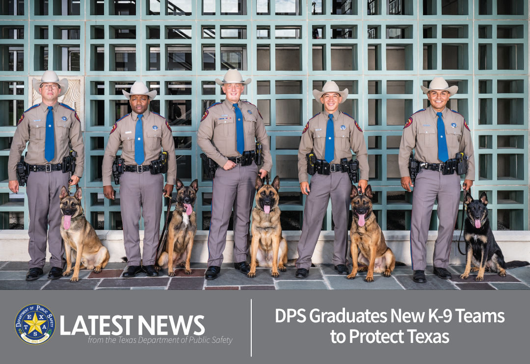 TxDPS's tweet photo. They doggone did it! 🐾

Proudly introducing the Texas Department of Public Safety’s newest K-9 teams and K-9 Tech Trainers, who graduated earlier this morning. Now, these K-9 teams and K-9 Tech Trainers are off to support law enforcement partners and various public safety efforts across the state. Whether sniffing out drugs in traffic stops or making sure everyone's safe at large events, these teams will play a unique, specialized role in safeguarding Texas.

Read more about DPS’ K-9 program and meet our newest K-9 school graduates: https://t.co/cbG8awMPy3