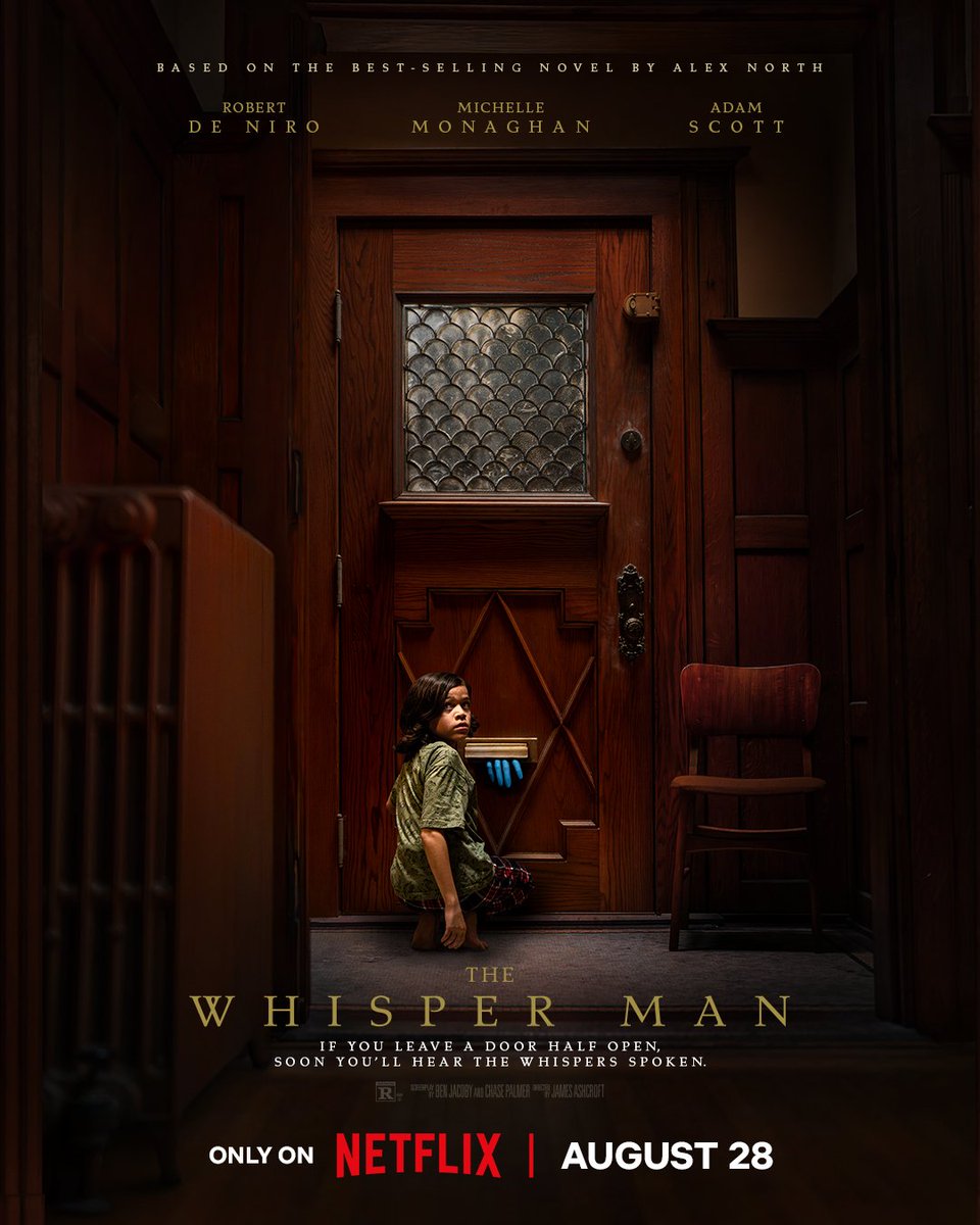 Movies's tweet photo. First look at the poster for THE WHISPER MAN starring Robert De Niro, Michelle Monaghan and Adam Scott 

Coming to @netflix August 28 https://t.co/BNMZ9HIVUH