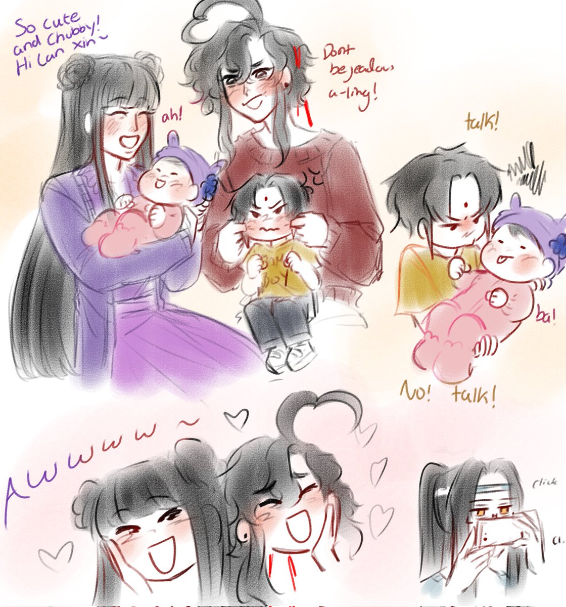 NeutralArtist's tweet photo. Yanli and Jin Ling meet Lan Xin today! Jin Ling was a little jealous but he likes being an older kid now!!

#MDZS https://t.co/vocgUMfQEG