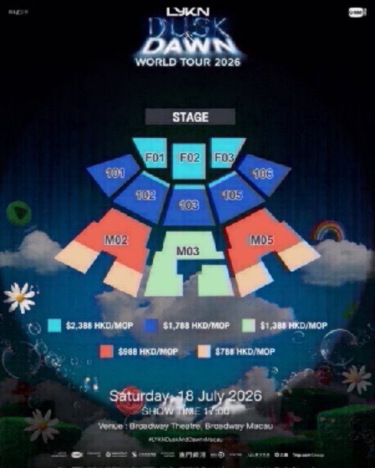 Harumatix569's tweet photo. WTS | TICKETING SERVICE 
<LYKN DUSK AND DAWN WORLD TOUR 2026 IN MACAU>  

🕰｜演出日期：2026年7月18日(星期六)  

•F02 seats

Transfer ID
side by side
Interfans; okk

DM to buy📨
#LYKNDuskAndDawnWorldTour2026  
#LYKNDuskAndDawnxMacau  
#LYKN  
#RISERMUSIC  
#GMMTV https://t.co/L1mkRpjXvU