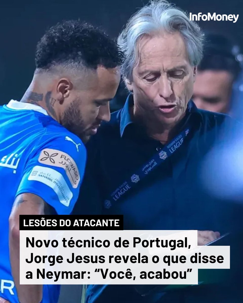 infomoney's tweet photo. Ao relembrar sua passagem pelo Al-Hilal, Jorge Jesus recordou que precisou barrar Neymar do time por questões físicas

Leia mais no site do InfoMoney: https://t.co/KKqj2nluKN

Foto: Reprodução/Twitter/Al-Hilal

#Neymar #JorgeJesus #Futebol #AlHilal https://t.co/TyUQpwUkPa