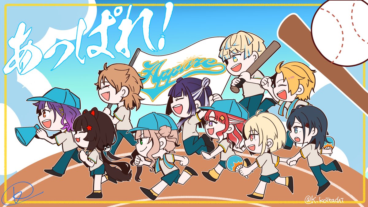K_koitachi's tweet photo. 天晴高校がんばれ～～！！！！🔆
 #にじさんじアルプススタンド #すずなあーと https://t.co/U9F5sYcywD