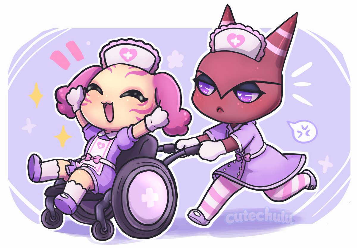 cutechulu's tweet photo. The new nurse skin redesigns from the Roblox game Animal Hospital Anomaly were way too cute for me not to draw! I absolutely love their updated designs, so I wanted to make a fun little interaction between them. 💕🏥

#AnimalHospitalAnomaly #RobloxArt #RobloxFanart #DigitalArt #ChibiArt #Fanart #CharacterArt
