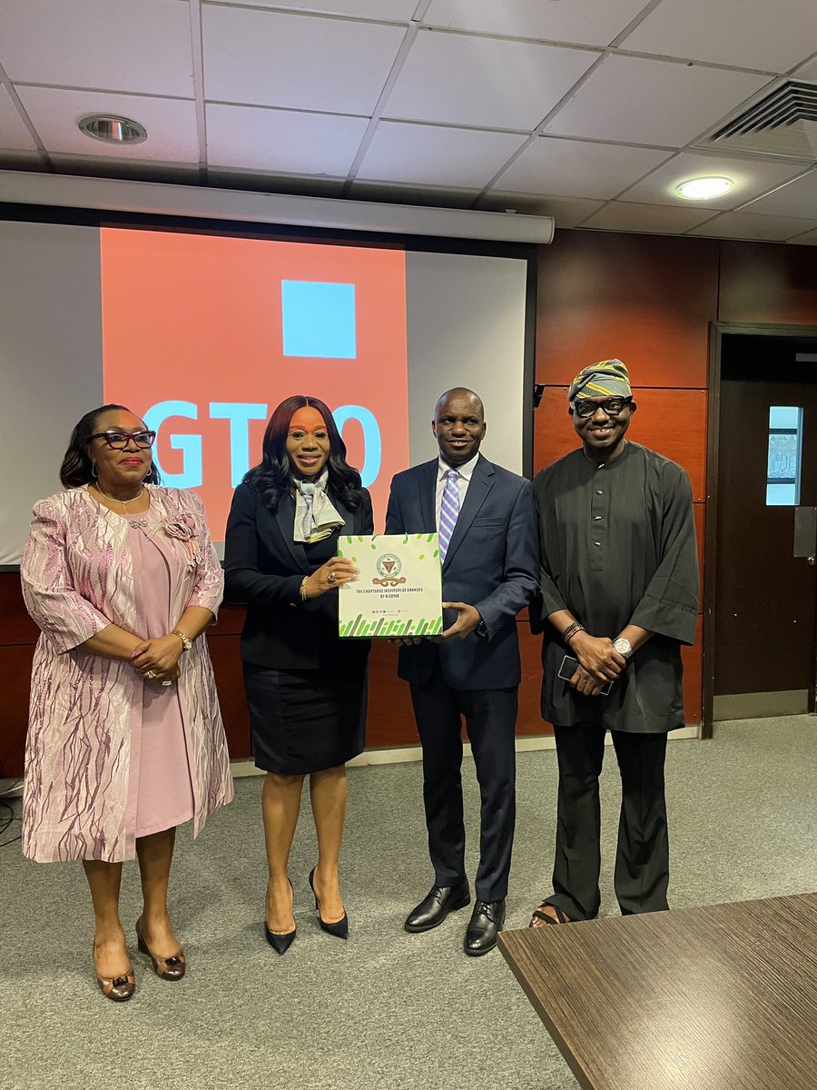 cibnigeria's tweet photo. The President/Chairman of Council of The Chartered Institute of Bankers of Nigeria (CIBN), Dele Alabi, Ph.D., FCIB, @droladelealabi led a delegation on a courtesy visit to Mrs. Miriam Chidiebele Olusanya, FCIB Managing Director of Guaranty Trust Bank (GTBank) Nigeria Limited. https://t.co/iI00fkvWyR