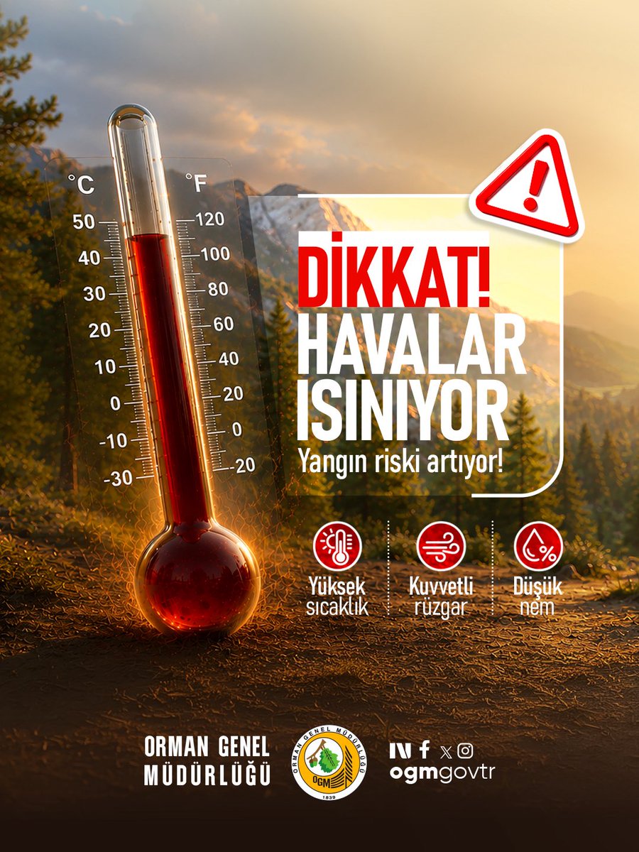 YM_projeofisi's tweet photo. Orman yangınları ile mücadele hepimizin görevidir.

🔥Yangın riskinin yüksek olduğu bu günlerde en büyük tedbir, tek bir kıvılcıma bile izin vermemektir.

Yangına sebep olabilecek her türlü davranıştan kaçınalım.

🌲🇹🇷 #YeşilVatan’ı birlikte koruyalım. https://t.co/Ffgzth7He1