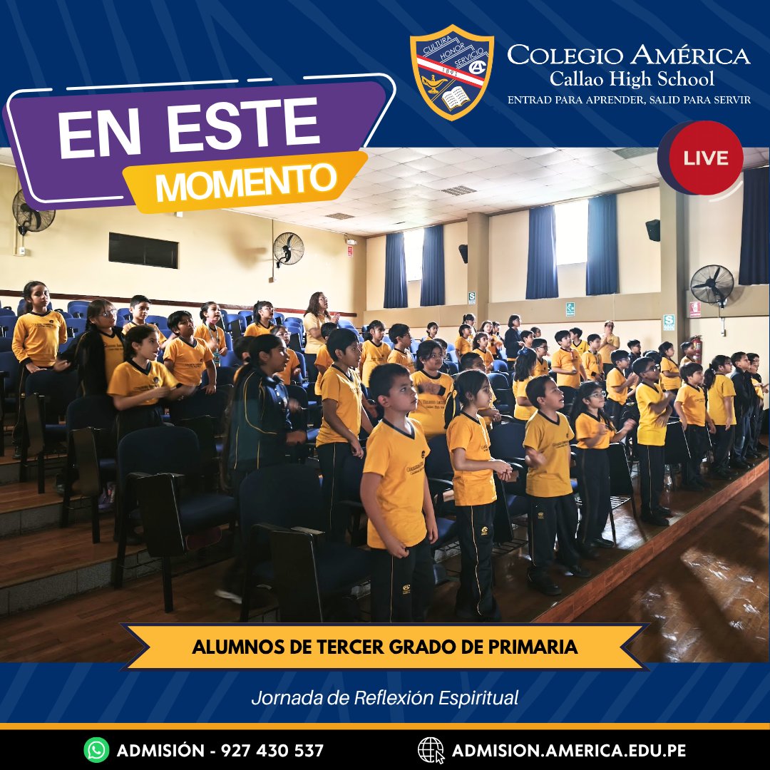 AmericaCHS's tweet photo. 🕑 EN ESTE MOMENTO 🕑 Nuestros estudiantes de 3.º grado de Primaria participan en su Jornada Espiritual en la Casa de Retiro San José de Cluny, una experiencia especialmente preparada para fortalecer valores como la empatía, el orden y la responsabilidad.
ACTUALIZADO – 11:30 A.M. https://t.co/zZqKuQOYzd