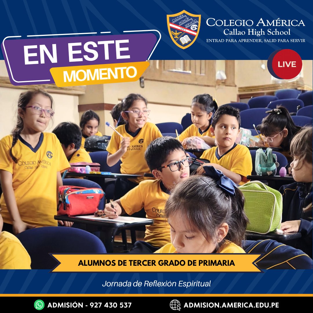 AmericaCHS's tweet photo. 🕑 EN ESTE MOMENTO 🕑 Nuestros estudiantes de 3.º grado de Primaria participan en su Jornada Espiritual en la Casa de Retiro San José de Cluny, una experiencia especialmente preparada para fortalecer valores como la empatía, el orden y la responsabilidad.
ACTUALIZADO – 11:30 A.M. https://t.co/zZqKuQOYzd