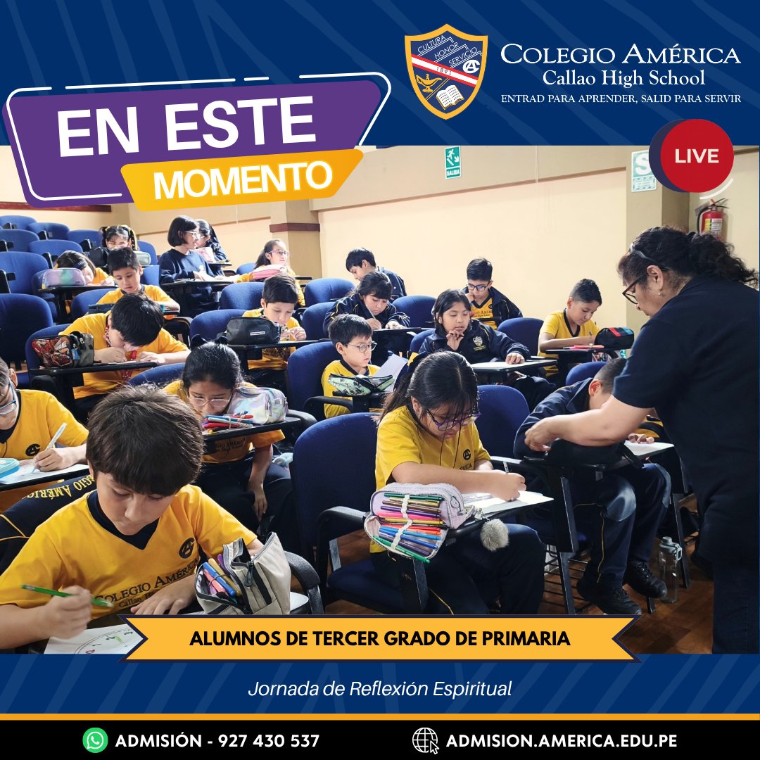 AmericaCHS's tweet photo. 🕑 EN ESTE MOMENTO 🕑 Nuestros estudiantes de 3.º grado de Primaria participan en su Jornada Espiritual en la Casa de Retiro San José de Cluny, una experiencia especialmente preparada para fortalecer valores como la empatía, el orden y la responsabilidad.
ACTUALIZADO – 11:30 A.M. https://t.co/zZqKuQOYzd