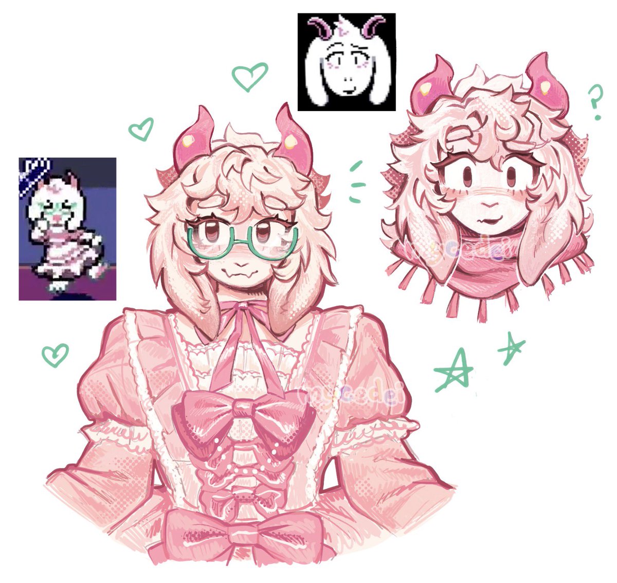 mycedei's tweet photo. My ralseis r so pink #deltarune https://t.co/eL5UrmnKZu