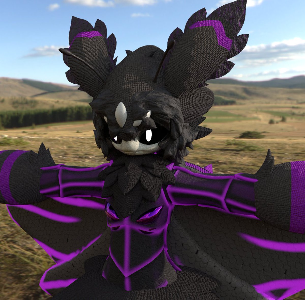 RyanFleck's tweet photo. A moth creature I made for Pixel a couple of weeks ago. Really proud of the scales I added to the wings. https://t.co/72lSCMEDxP