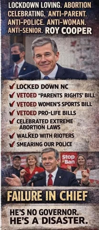 gferguson52's tweet photo. @BryanRAnderson @TheAssemblyNC Good job gaslighting all of us you prick. Have you asked your boy Roy Covid Cooper about the covid lockdowns he implemented or about the Biden Harris policies he supported? https://t.co/KLe3enEZAu