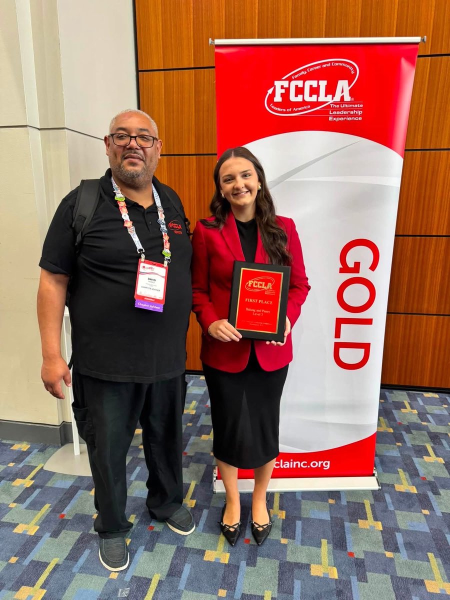 AngletonHS's tweet photo. Back-to-back National Champion! 🏆🏆
What an incredible accomplishment! After winning the 2025 FCCLA National Baking &amp; Pastry Championship in Orlando, Sydnie Johnson has done it again, bringing home the 2026 FCCLA National Baking &amp; Pastry National Championship! 🎉💜🥇🍰 https://t.co/S5zOdXW7RF