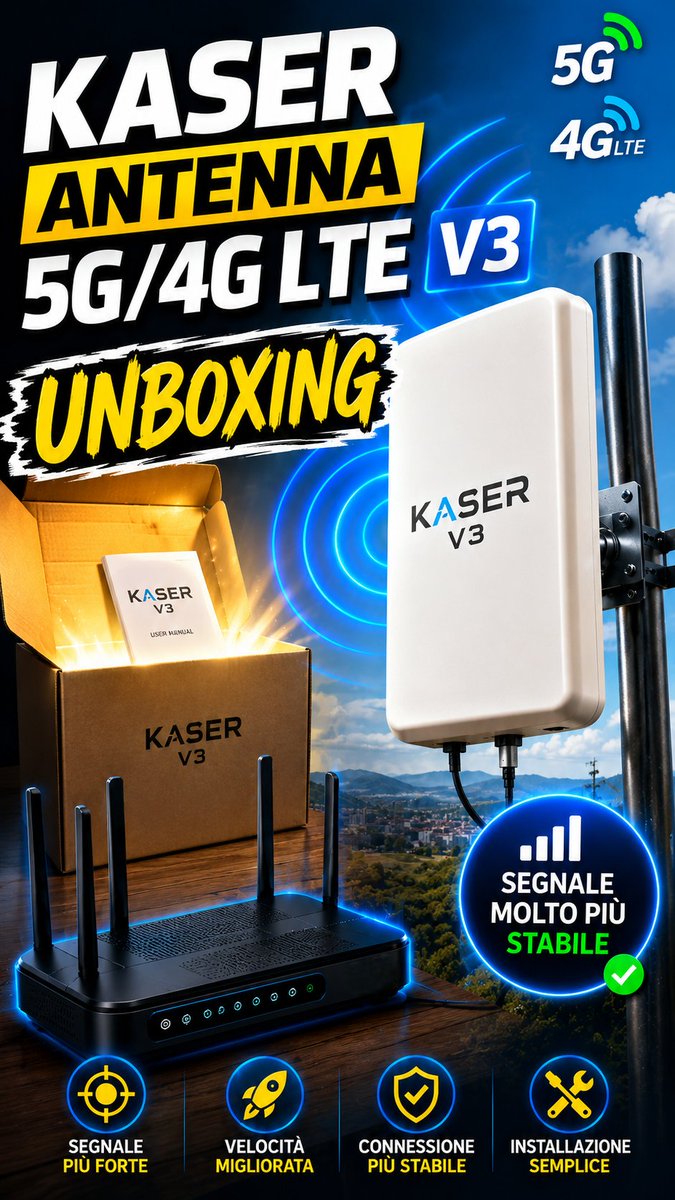 Zazoomtek's tweet photo. In questo video facciamo l'unboxing della KASER Antenna 5G/4G LTE V3.
YouTube:
https://t.co/qJoH1Zgi2x
Web:
https://t.co/RoibdtNyan
#KASER #5G #4G #LTE #Antenna #Unboxing #Internet #Router #Modem #Wireless #Tech #ZazoomTek https://t.co/UAXkiyubGZ