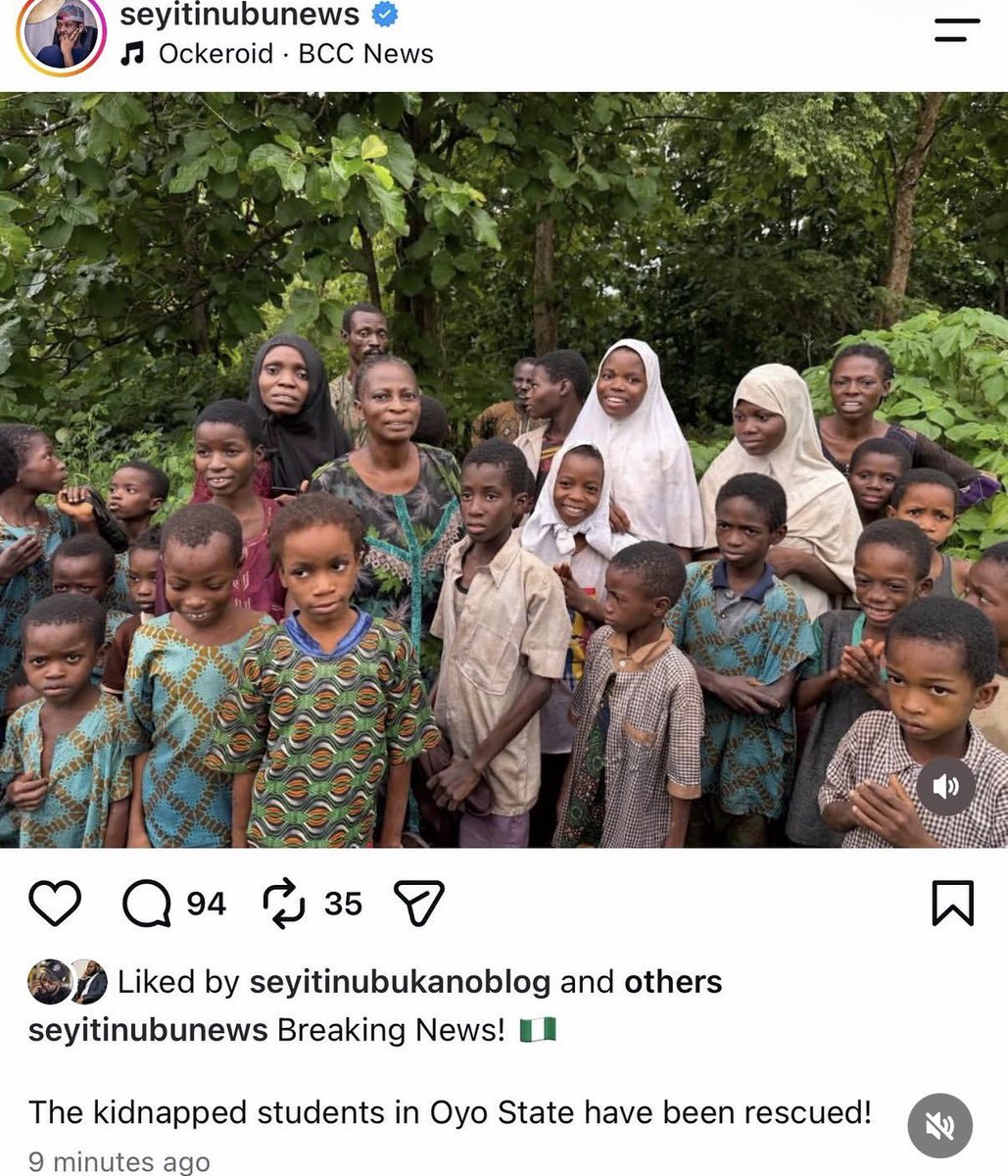 OreochromisN's tweet photo. The abducted school children and their teachers have been rescued alive

Thank you Jesus! https://t.co/u5UACQIMS4