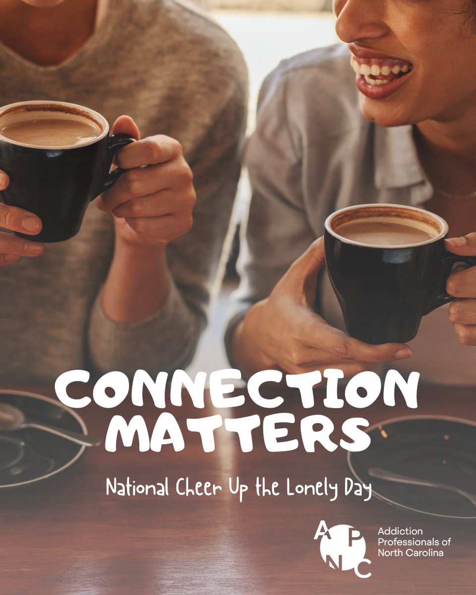 yourAPNC's tweet photo. Tomorrow is #NationalCheerUptheLonelyDay! We're reminded that even the smallest gestures can have a impact. At #APNC, we know that connection is an important part of supporting mental health, recovery, and overall well-being. Plan to connect with someone this weekend! https://t.co/kCe5XpBcfL