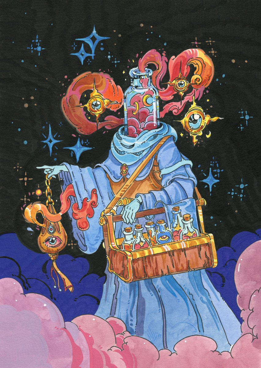 JohnGagneArt's tweet photo. The Seer's Potion. Watercolor https://t.co/ibavS8xli3