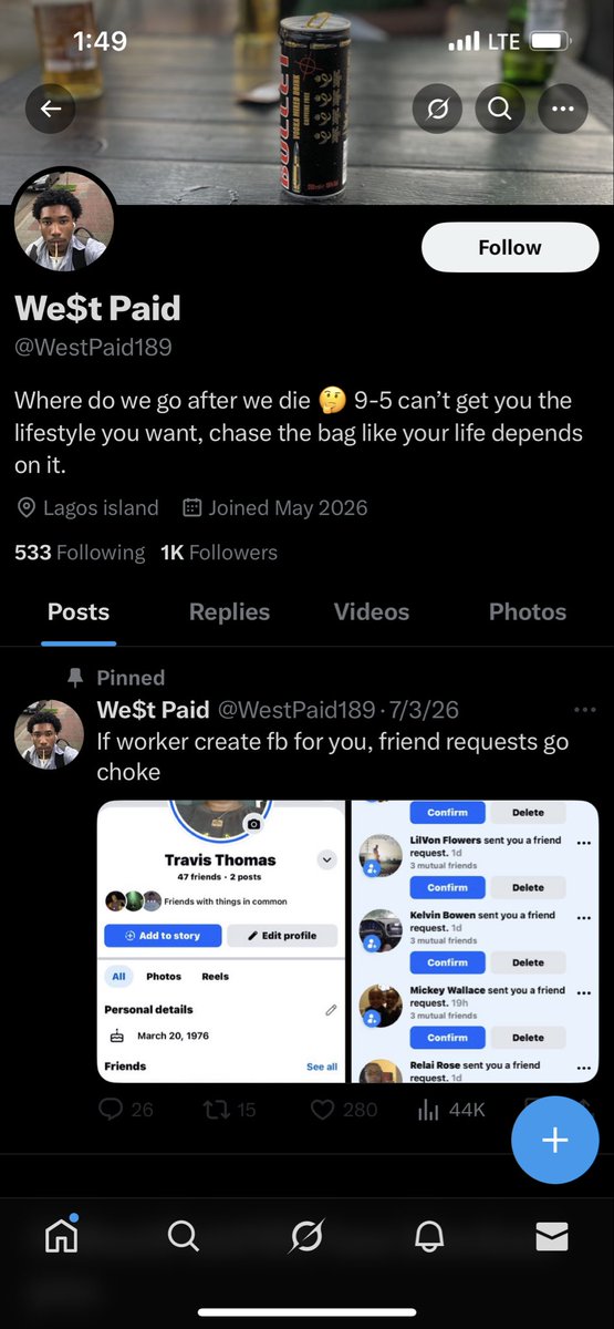 Labyflows's tweet photo. @WestPaid189 
This nigga right here is a bloody scammer 
A fucking broke boy that scams of just 10k-15k help me tag this guy 
Na fake like kill una for this internet walahii 💩💩💩 https://t.co/xNmWoMQWuy