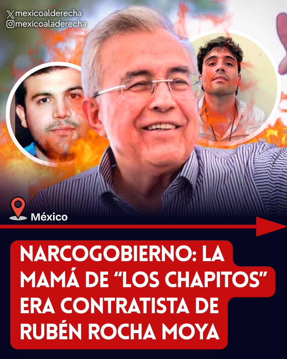 MexicoalDerecha's tweet photo. 🚨🇲🇽🇺🇸/ ES UN NARCOGOBERNADOR: 

¿Quiere más pruebas?

Griselda López, la mamá de Ovidio y Joaquín Guzmán, alías "Los Chapitos", fue contratista del gobierno morenista de Rubén Rocha Moya en Sinaloa, donde "suministraba" materiales de obras públicas, según el periodista Jorge Fernández Menéndez, quien citó fuentes del gabinete del narcogobernador Rocha, que se reunían con "la señora Griselda".

Aún así, Sheinbaum insiste en protegerlo a costa de la relación de México con Estados Unidos.