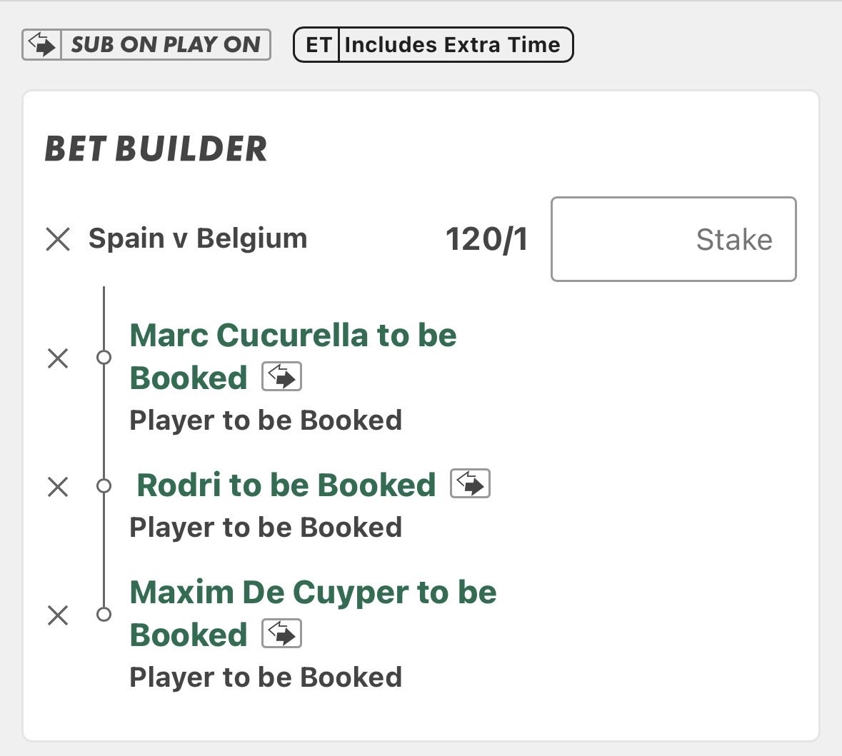 bettingvillage's tweet photo. Spain v Belgium 🟡🔴

The first one is over 80/1 with the 50% boost on SBK if you opt in (min 4 selections) 

The link for that is on the tweet below 👇🏼

18+ gambleaware https://t.co/k0AvbLWO38