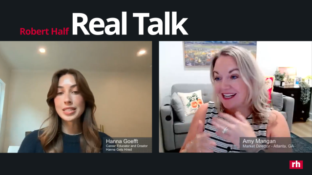 BrianCUpshaw's tweet photo. In the latest Real Talk, Amy Mangan of #RobertHalf sat down with career educator and creator Hanna Goefft to share honest insights from shifting candidate expectations to what employers are prioritizing right now: https://t.co/lw88m50woG https://t.co/ngCPgT5Dpg
