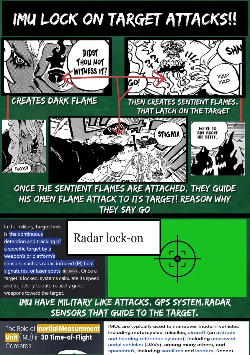 BlacktyonteXavi's tweet photo. [#ONEPIECE] [#ONEPIECE1188] 

Analysis Thread 

“Imu Sensor,Detector Abilities”

Oda had put so much thought into imu capabilities. He has added in real life military technology, radar, gps system &amp; sensors.

Cont on. https://t.co/tCZPSByo9J