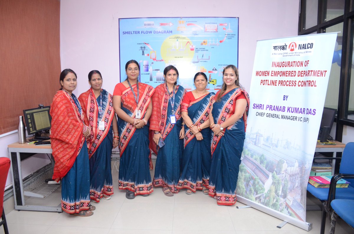 NALCO_India's tweet photo. Women thrive at #NALCO! Our S&P Complex, Anugola, #Odisha, proudly marks a milestone with the Potline Process Control Department now being led entirely by women. Managing the technical core of potline operations with expertise and precision, the team exemplifies excellence, innovation, and inclusive leadership in heavy industry. @kishanreddybjp @satishdubeyy @MinesMinIndia @DPE_GoI @mygovindia  #WomenInSTEM #WomenLeadership #WomenInIndustry #DiversityAndInclusion #EngineeringExcellence