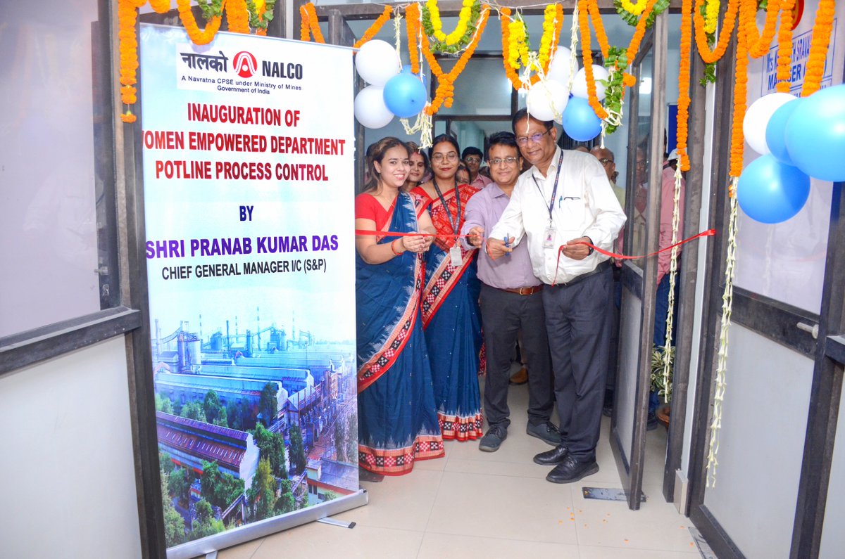 NALCO_India's tweet photo. Women thrive at #NALCO! Our S&P Complex, Anugola, #Odisha, proudly marks a milestone with the Potline Process Control Department now being led entirely by women. Managing the technical core of potline operations with expertise and precision, the team exemplifies excellence, innovation, and inclusive leadership in heavy industry. @kishanreddybjp @satishdubeyy @MinesMinIndia @DPE_GoI @mygovindia  #WomenInSTEM #WomenLeadership #WomenInIndustry #DiversityAndInclusion #EngineeringExcellence