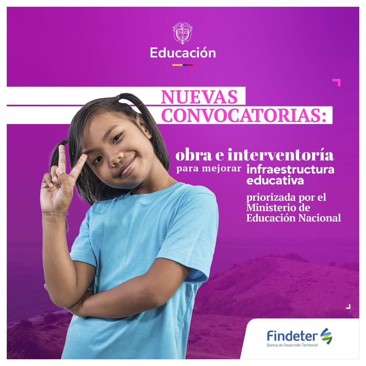 Findeter's tweet photo. #ConvocatoriasFindeter | El @Mineducacion, a través de Findeter, abrió dos convocatorias de obra e interventoría integral para la ejecución del mejoramiento integral en instituciones educativas priorizadas de Atlántico, Córdoba, Cesar, Bolívar y La Guajira.

✅Diagnósticos y obra: https://t.co/NDBsk9Fkx7

✅Interventoría: https://t.co/08zvmcbEGp