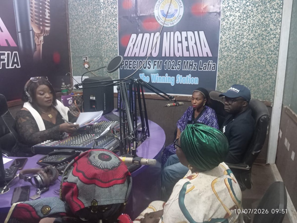 ARFHng's tweet photo. 🎙️ Ahead of #WorldPopulationDay2026, @ARFHng, FAHCI &amp; the Nasarawa State Government discussed "Birth Spacing: Why It Matters for Women, Men and Children" on Radio Nigeria, Precious FM 102.5, Lafia.

🎧Listen: https://t.co/mvaDZ5DKFI

#BirthSpacing #FamilyPlanning #CODSAiN #ARFH https://t.co/RKzcEKGav9