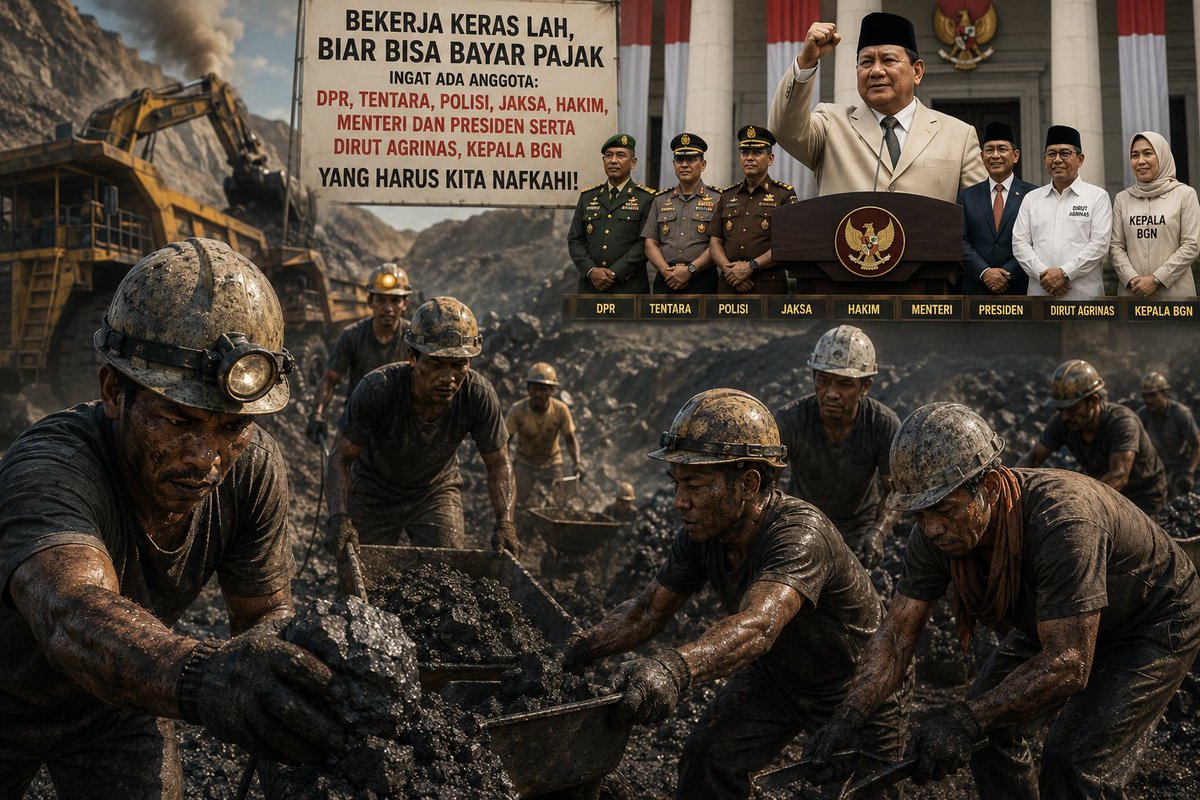 Priyo15's tweet photo. Bekerja keras lah, biar bisa bayar pajak, ingat ada anggota; DPR, Tentara, Polisi, Jaksa, Hakim, Menteri dan Presiden serta Dirut Agrinas, Kepala BGN yang harus kita nafkahi! https://t.co/U8L4LRqrIA