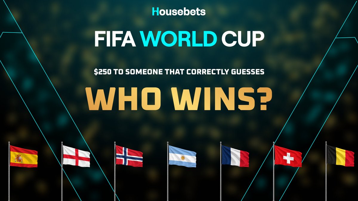 housebets's tweet photo. It's time, $250 to whoever can guess the world cup winner. 

Winner announced after the Final, $250 on the line, who's your money on?

RT, Comment your answer tag a friend and follow @housebets and @p0rchy. https://t.co/a2G1Rrzk5R