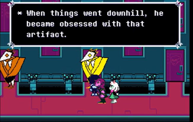 stringhood1997's tweet photo. I'm starting a thread about why I think Spamton WASN'T scared of Friend in the basement-
-I'll start with the most obvious dialogue: the Swatchlings mention that Spamton spent his time in the basement praying to the NEO suit to the point that it borders on obsession +
#Spamton https://t.co/EuLrb9RJnF