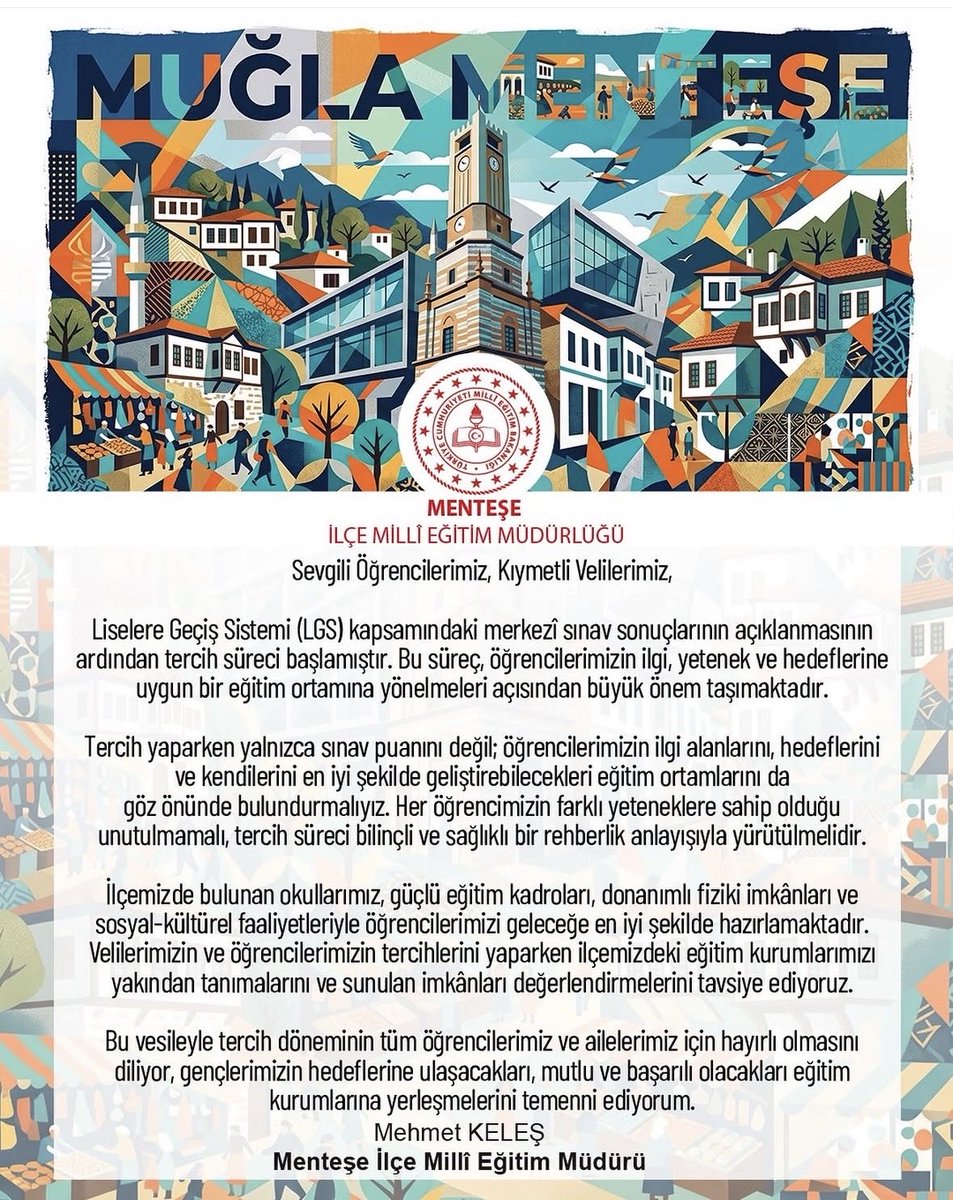 Menteşe İlçe Millî Eğitim Müdürlüğü tweet media