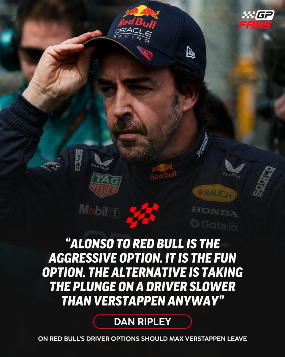 GPFansGlobal's tweet photo. Is Red Bull's best option to replace Verstappen actually Alonso? 😮 https://t.co/zMFkzp3HMd