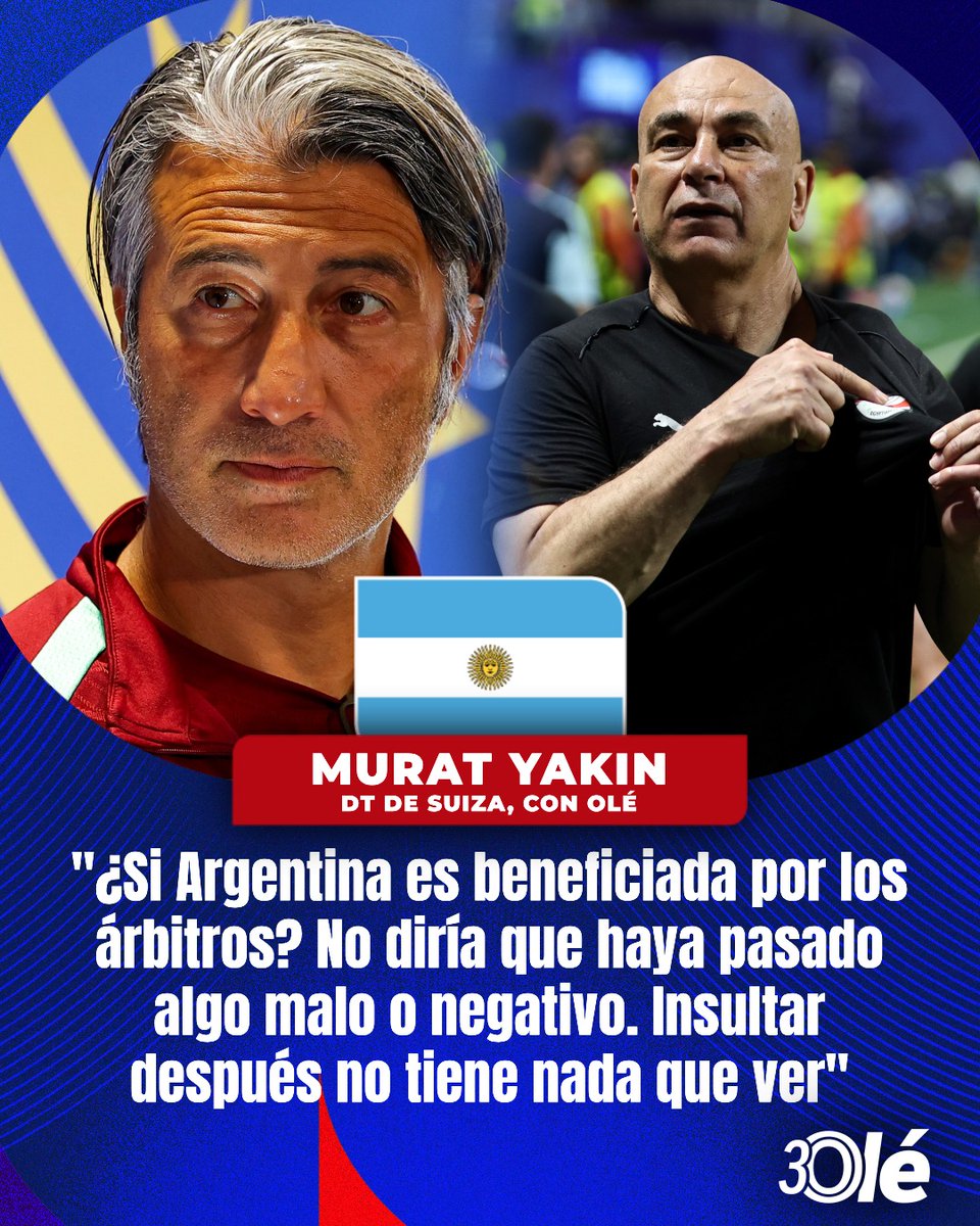 DiarioOle's tweet photo. EL DT DE SUIZA LE RESPONDIÓ A OLÉ SOBRE LOS ARBITRAJES 🇨🇭

🗣️ En la previa de los cuartos, Murat Yakin desestimó que ayuden a la Scaloneta y le mandó un mensaje a Hossam Hassan, el técnico de Egipto

🎙️ Nicolás Berardo - enviado especial https://t.co/S9HodTFzEk