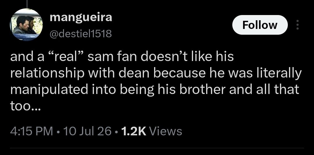 samreincarnated's tweet photo. @brofrot yes he was :/ destiel1518 saw the big game https://t.co/FGurI3Skre