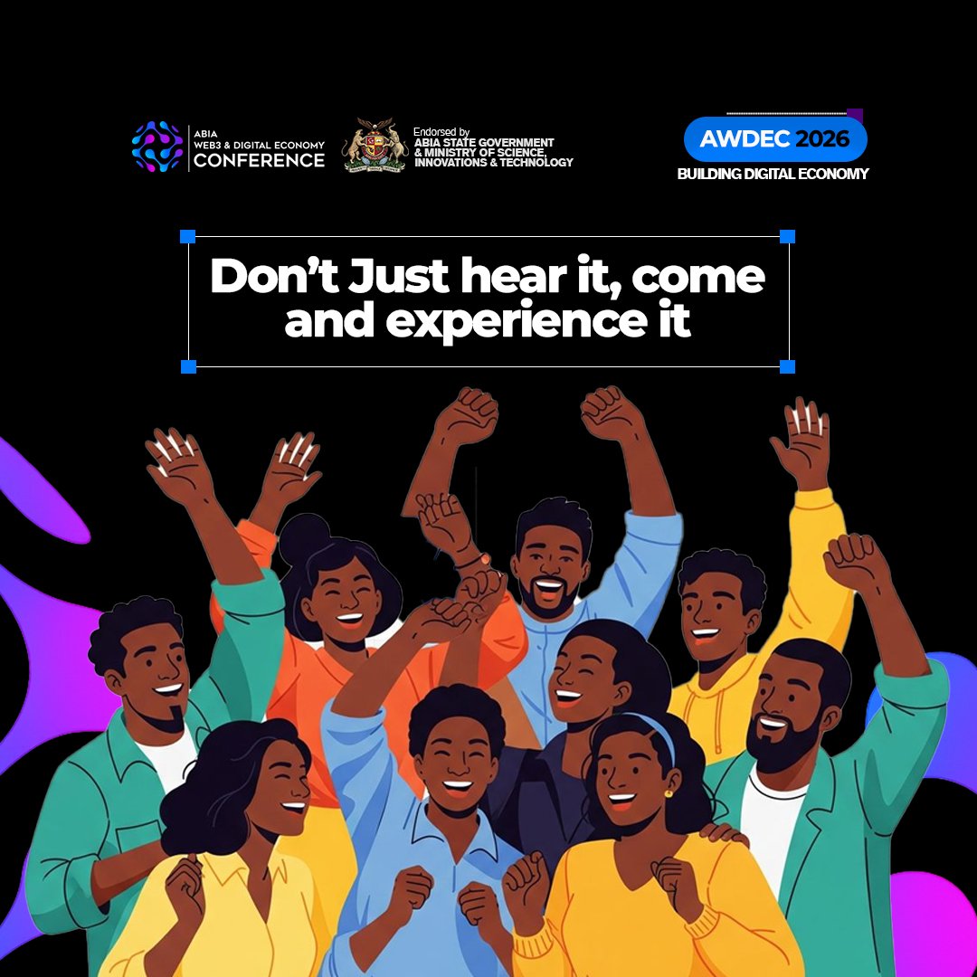 Abia_Web3Net's tweet photo. You see the vibe in this picture, right?

That's exactly the energy we're bringing to AWDEC2026 on August 8. It's more than a conference, it's a celebration of innovation, collaboration, and digital economy.

Bring your friends and come experience it firsthand. https://t.co/lyTj4A7Ruk