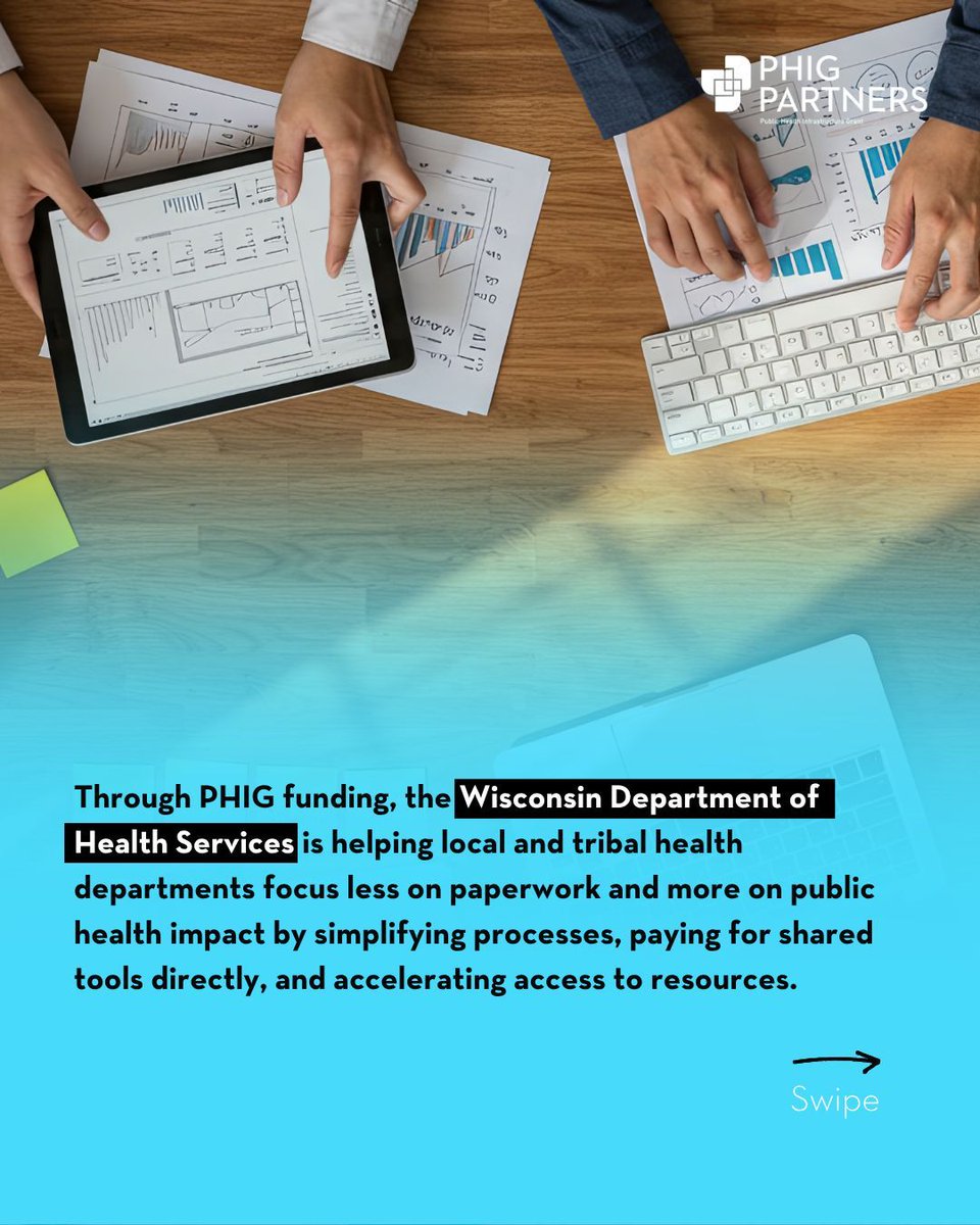 NNPHI_ORG's tweet photo. The @DHSWI is using PHIG funding to reduce administrative burden for local and tribal health departments—helping partners spend less time on paperwork and more time serving their communities. Learn More: https://t.co/wriASslKWE #PHIGFriday #PHIG https://t.co/czW40XiZ6H