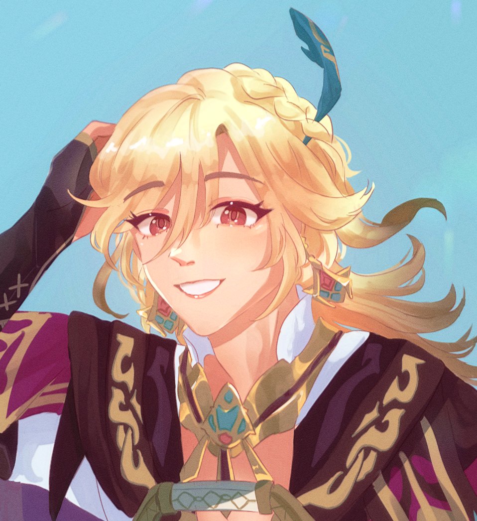 IMAIZ00MY's tweet photo. i've drawn kaveh for his birthday every year since his release from 2023-2026 and i've given him the same grin each time LOL https://t.co/g5N5crlM8g