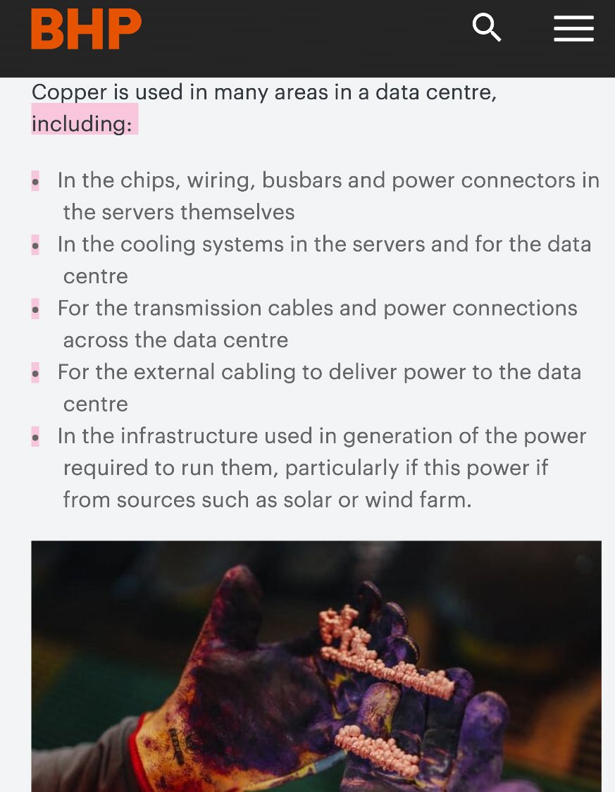 KimberlyMc47678's tweet photo. Most people still think the AI trade begins and ends with chips
That misses the physical infrastructure underneath it
AI tools need data centres
Data centres need servers, cooling systems, transmission cables, power connectors, circuit boards, substations, and massive amounts of electricity
All of that brings copper into the picture
A Microsoft data centre in Chicago reportedly used 2,177 tonnes of copper, equal to roughly 27 tonnes for every megawatt of applied power
Now scale that across hundreds of hyperscale facilities
The number of hyperscale data centres worldwide doubled from 448 in 2018 to 992 in 2023, and AI is accelerating that buildout even further
BHP estimates annual copper demand from data centres could rise six-fold, from roughly 500,000 tonnes today to around 3 million tonnes by 2050
That increase alone would be comparable to the combined annual output of the world’s four largest copper mines today
This is why $NREDF belongs in the AI infrastructure conversation
Wilmac gives NovaRed copper-gold exploration exposure in British Columbia, while MetalCore brings AI-driven analysis into the search for future mineral supply
AI may be the brain
Copper is part of the nervous system keeping it alive
No guarantees, just market thoughts