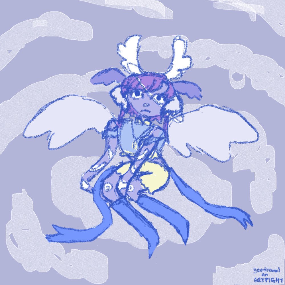 eefsaurus's tweet photo. in the clouds — stella, a god of time and space #artfight2026 https://t.co/qJRUceCRyC